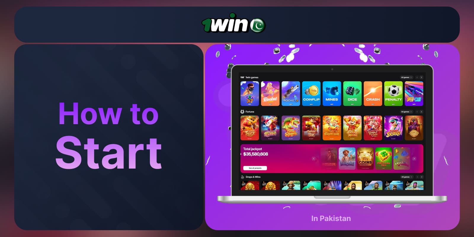 1Win Pakistan Casino detailed instructions with simple steps on how to start playing games on the platform and win