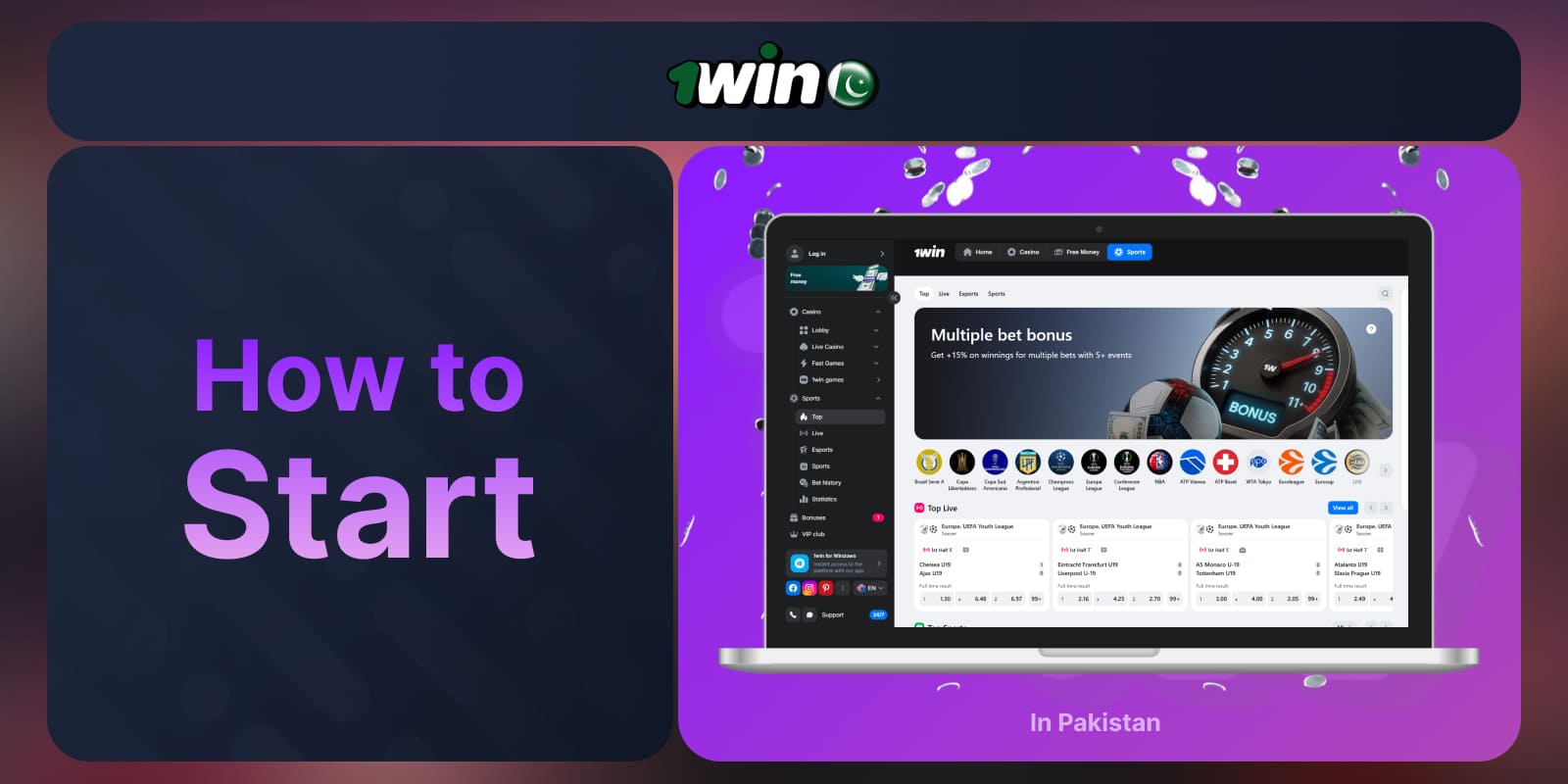 1Win Pakistan Football Betting detailed instructions with simple steps on how to place your bet on any sport possible